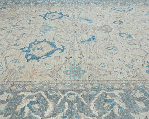 10x14 Beige Oushak Turkish Hand Knotted Soft Wool Area Rug